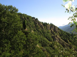 Alta Val Clarea, si nota l'antica frana